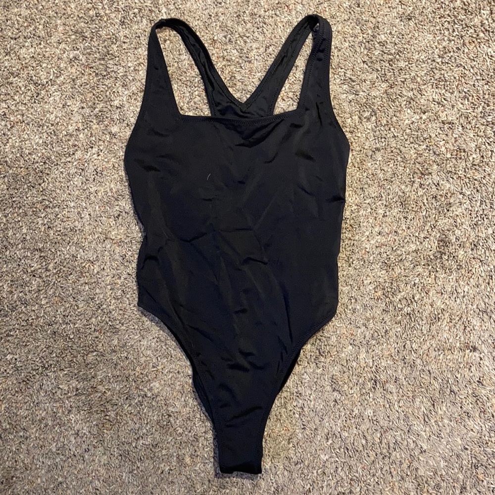 Outdoor voices splash one piece black